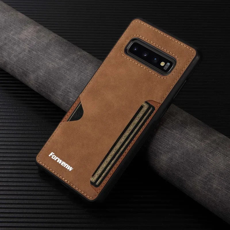 Retro Leather Card Slot Case for Samsung Galaxy Phones