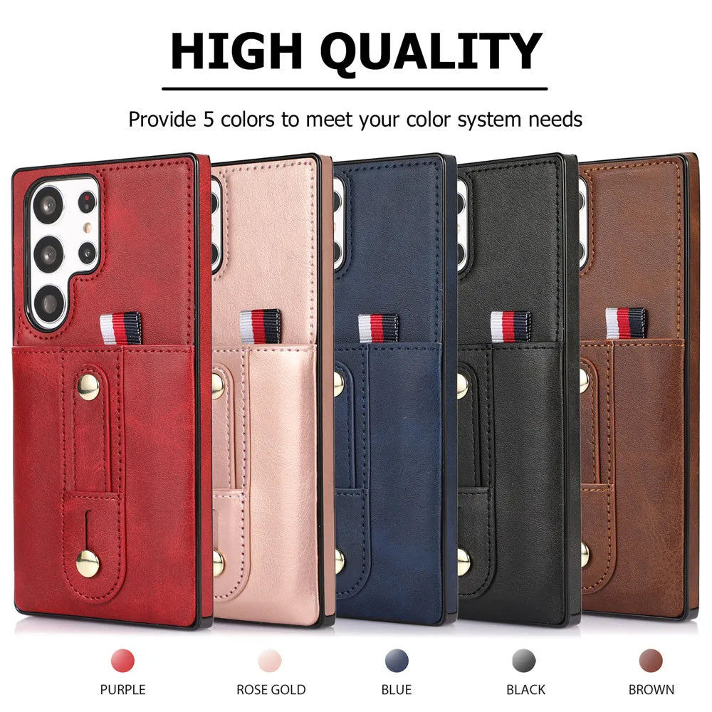 Luxury Leather Wallet Phone Case for Samsung Galaxy