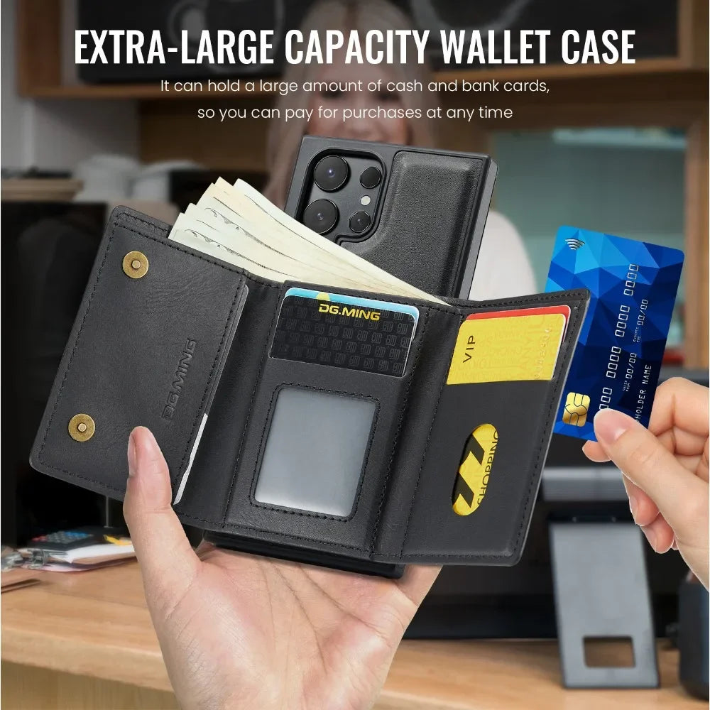Detachable Magnetic Wallet Case with RFID for Samsung Galaxy
