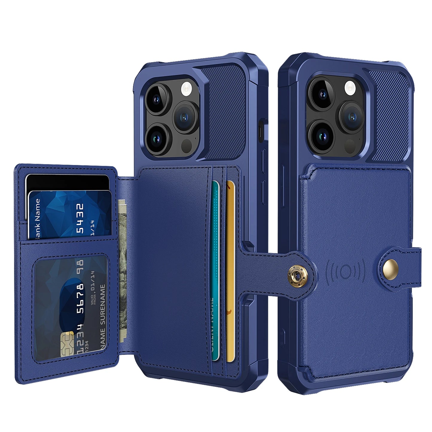 Magnetic Leather Wallet Case with Card Slot for iPhone