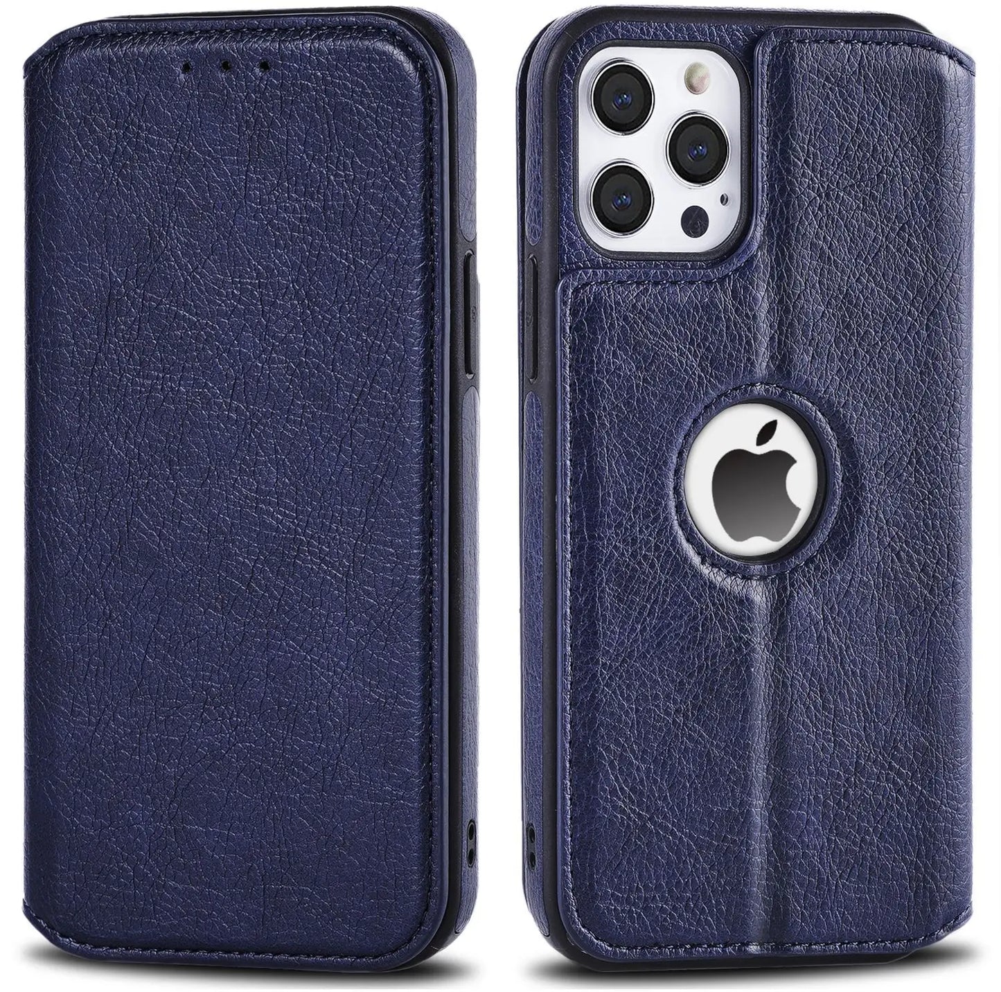 Magnetic Leather Wallet Case with RFID Blocking for iPhone
