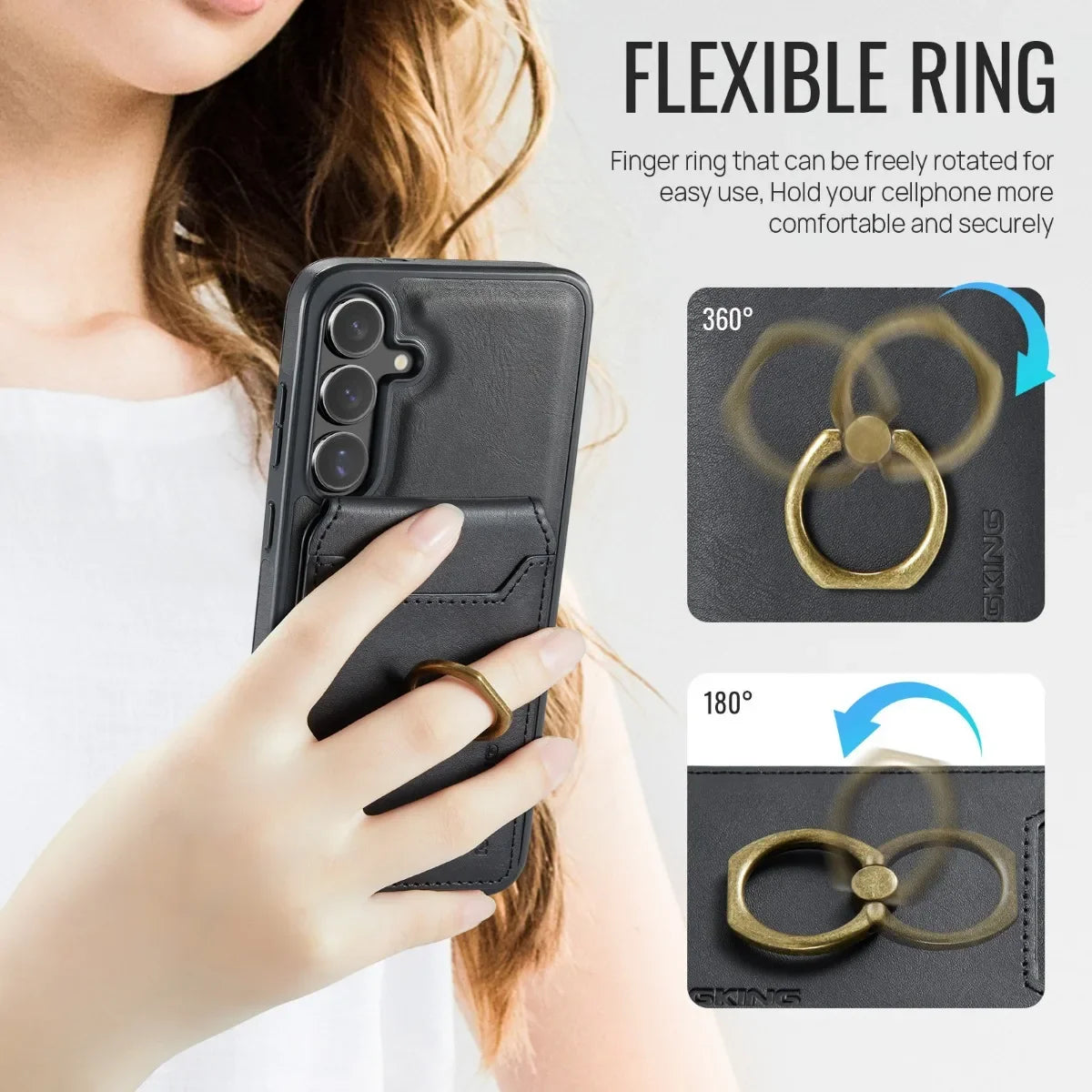 Magnetic Leather Phone Case with Card Holder for Samsung