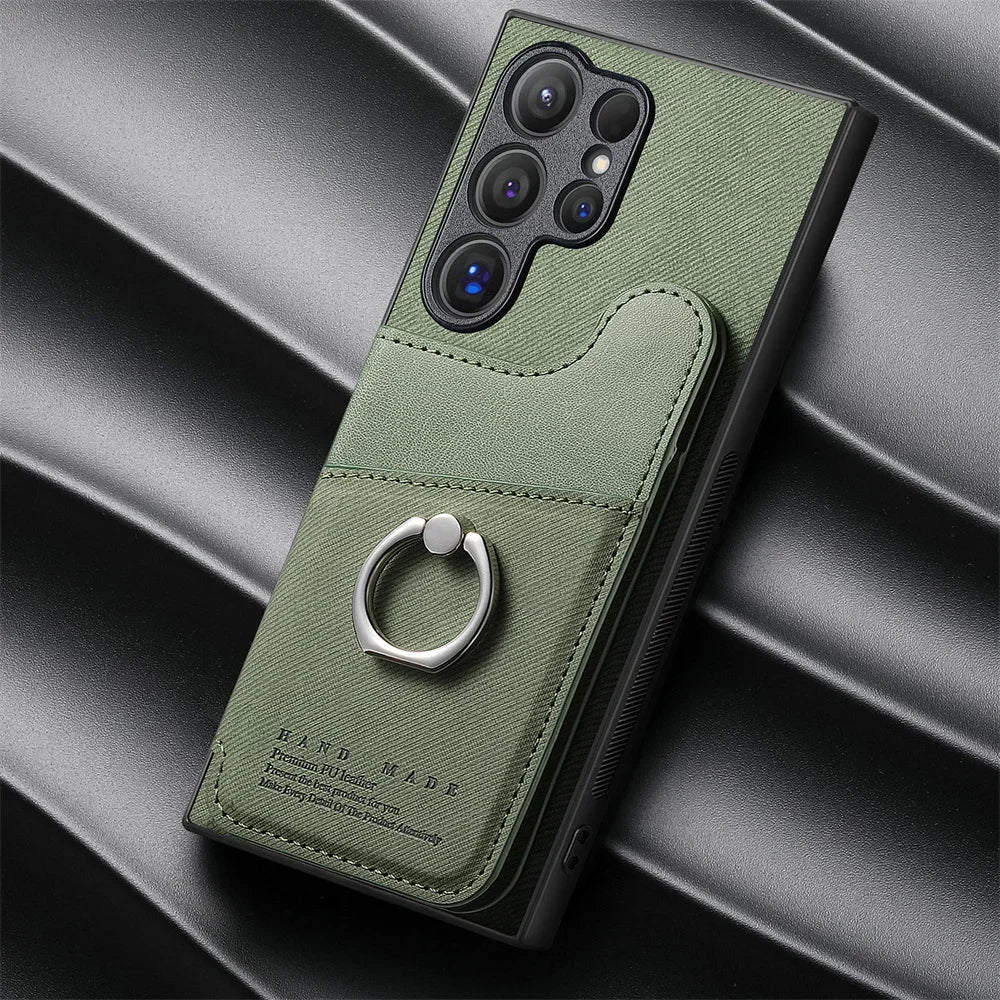 RFID-Blocking Magnetic Wallet Phone Case for Samsung