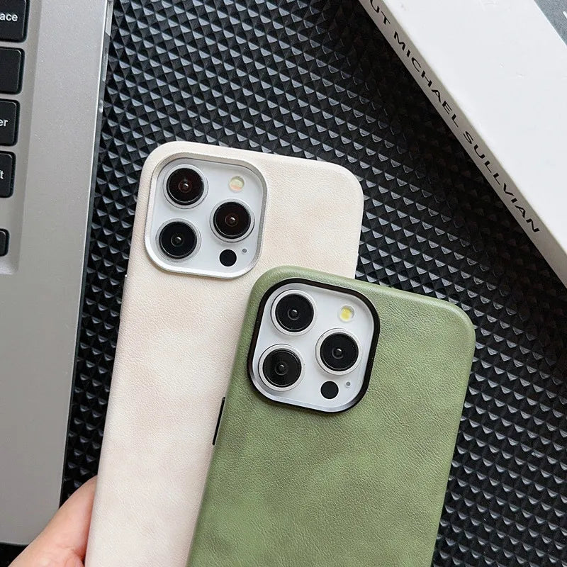 Retro Leather Magnetic Case for iPhone
