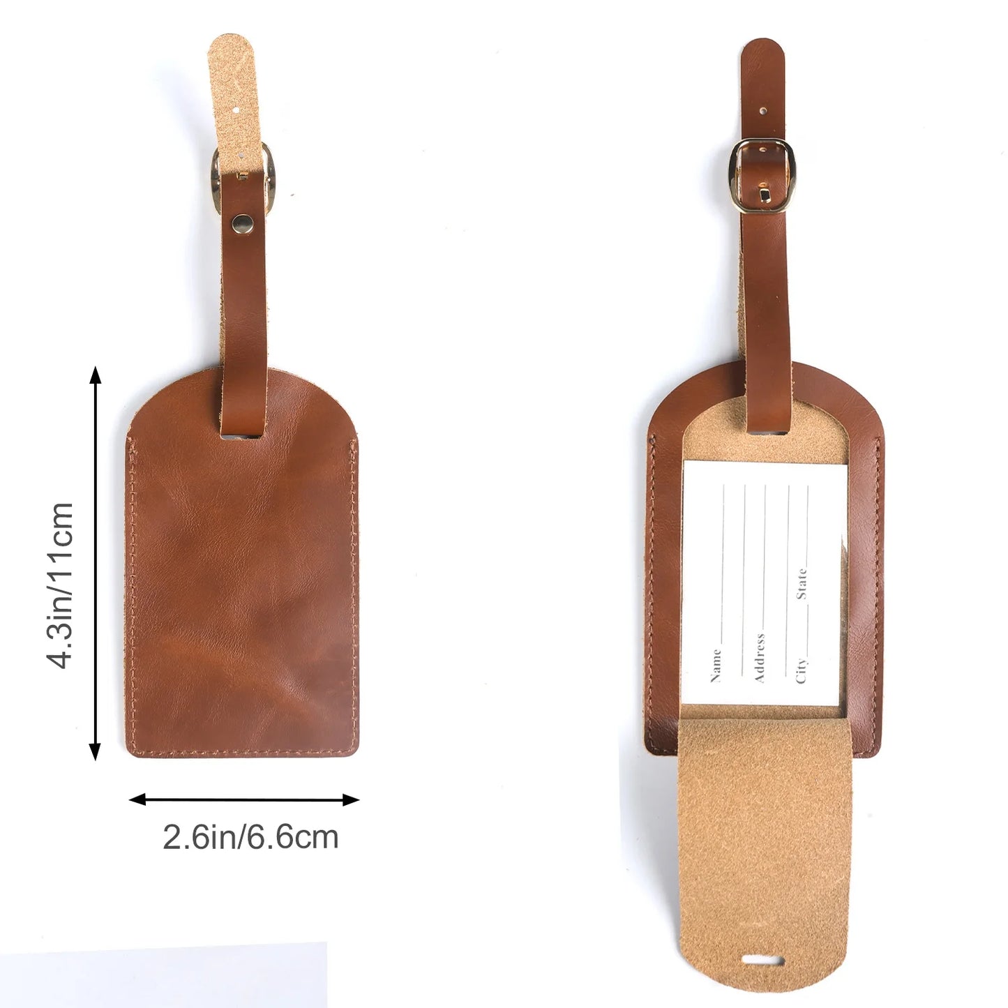 Luxury Leather iPhone Case with Luggage Tag Vintage Style