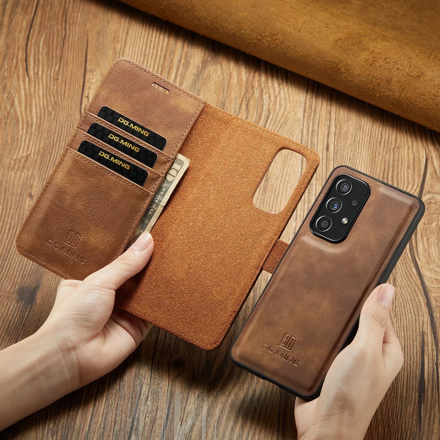 Detachable Magnetic Leather Wallet Case for Samsung Galaxy