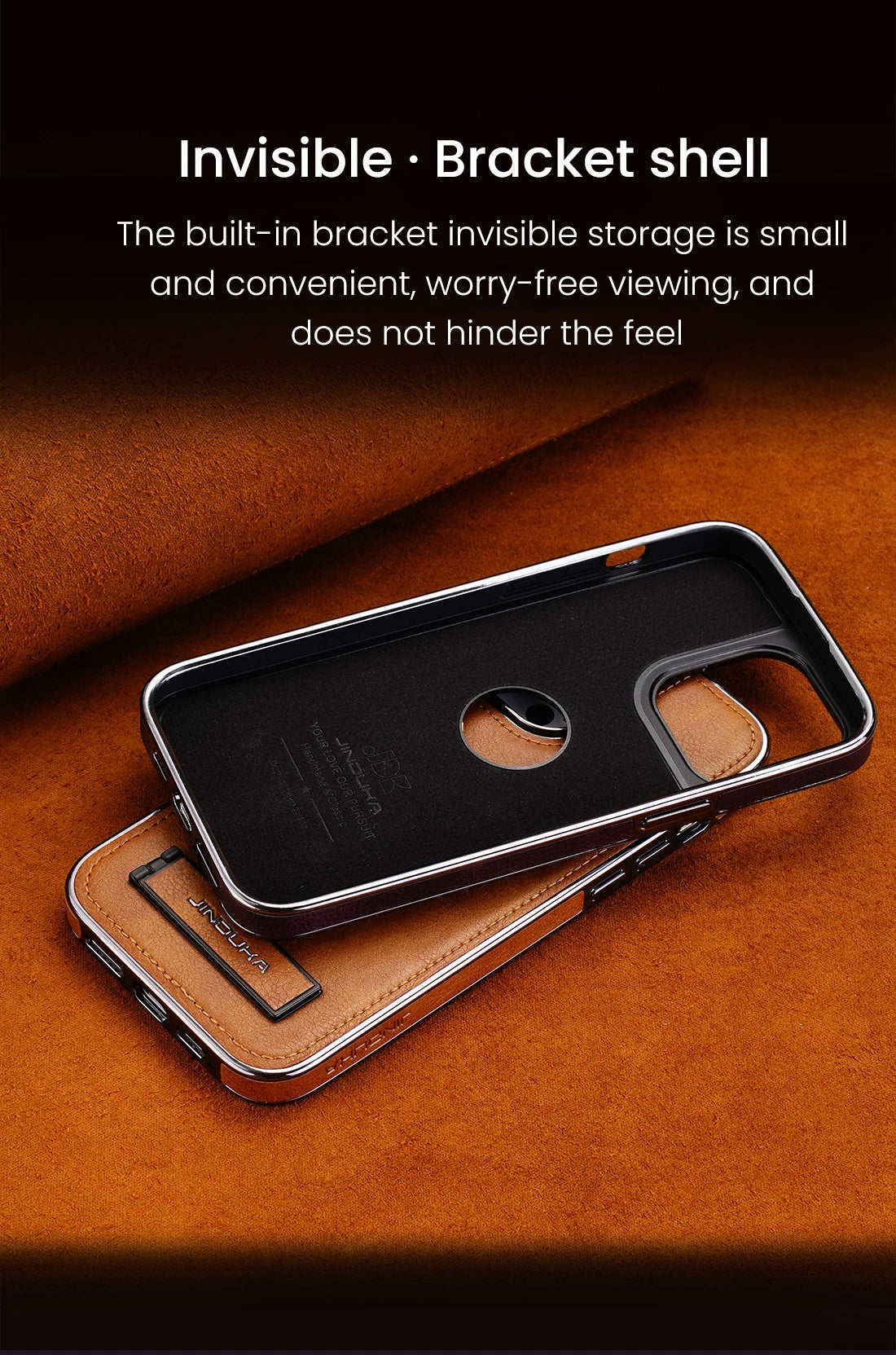 Luxury Leather Kickstand Case for iPhone