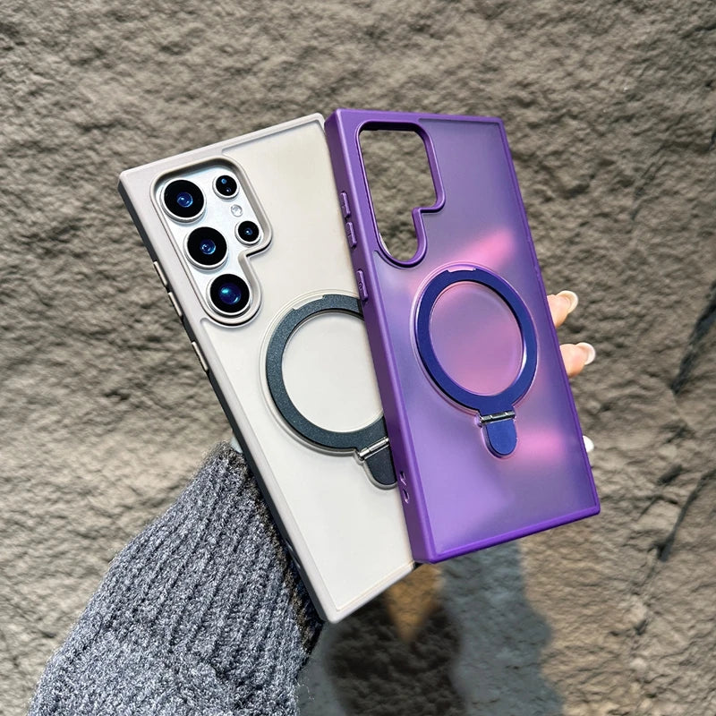 Luxury Rotate Grip Stand Magnetic Case for Samsung Galaxy