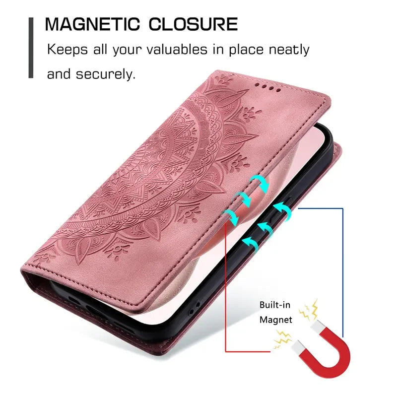 Magnetic Flip Leather Wallet Case for Samsung Galaxy