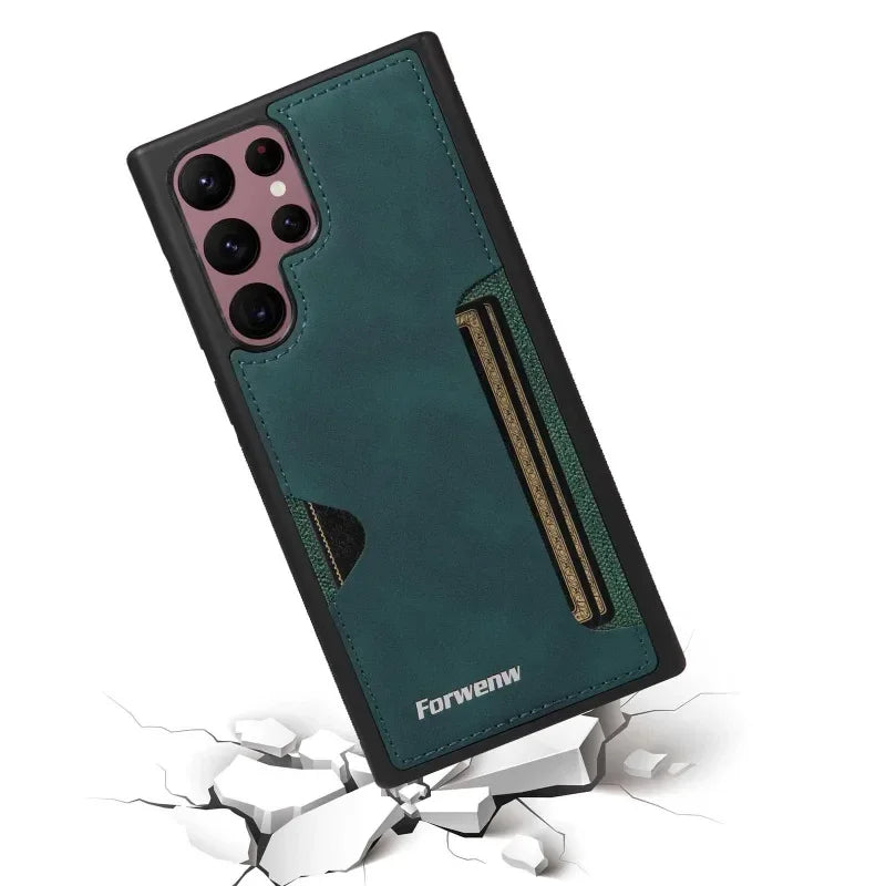 Retro Leather Card Slot Case for Samsung Galaxy Phones
