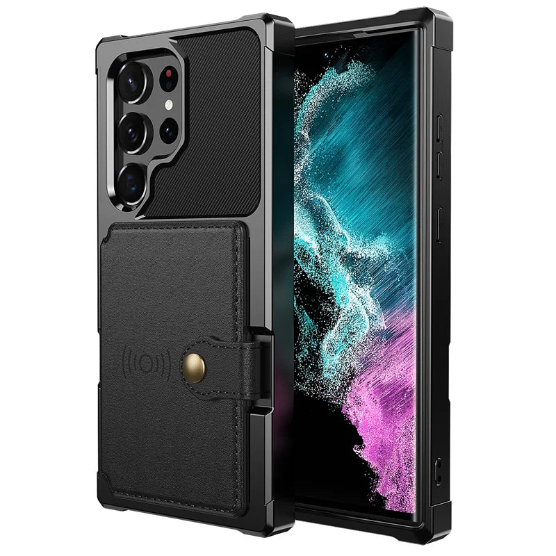 Magnetic Wallet Phone Case with Card Slot for Samsung Galaxy