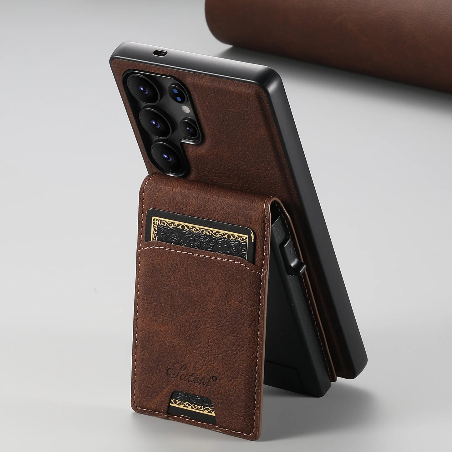Luxury PU Leather Wallet Phone Case with Card Slot for Samsung