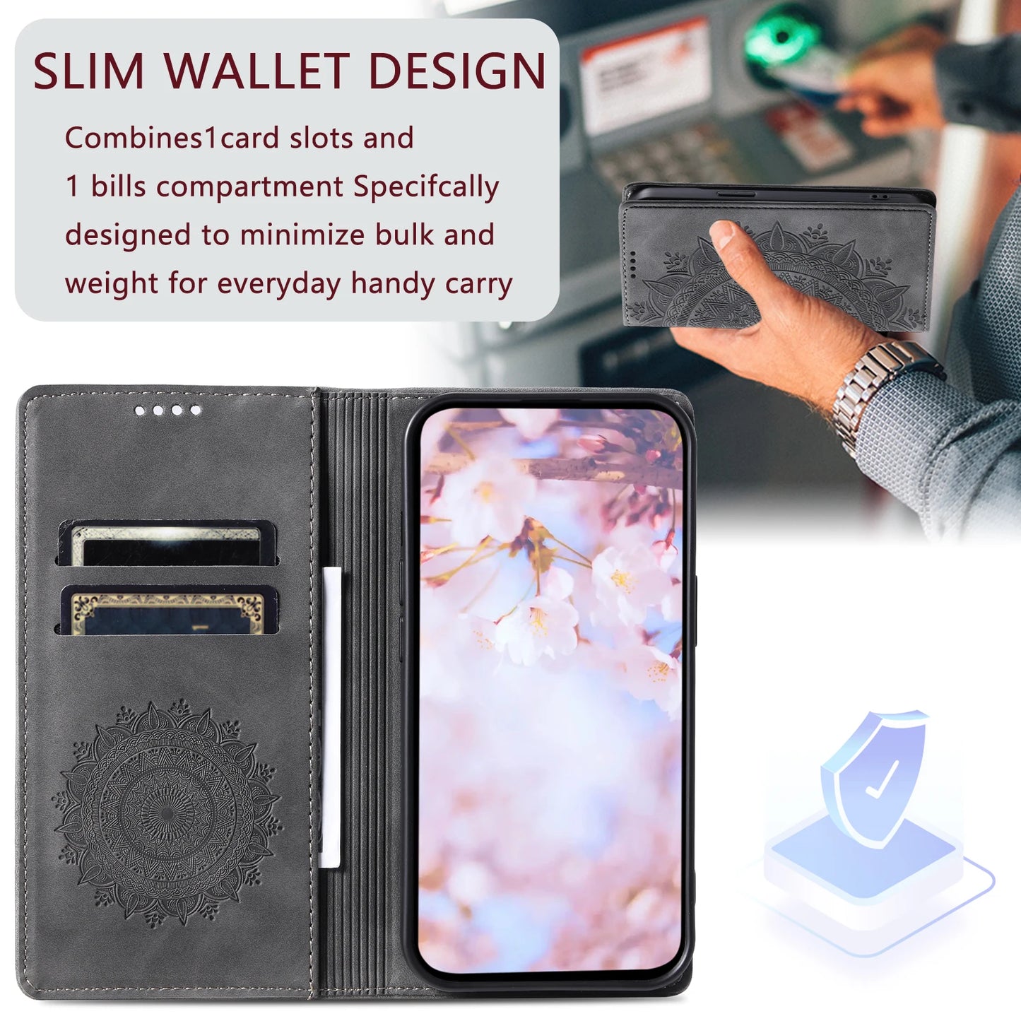 Magnetic Flip Leather Wallet Case for Samsung Galaxy