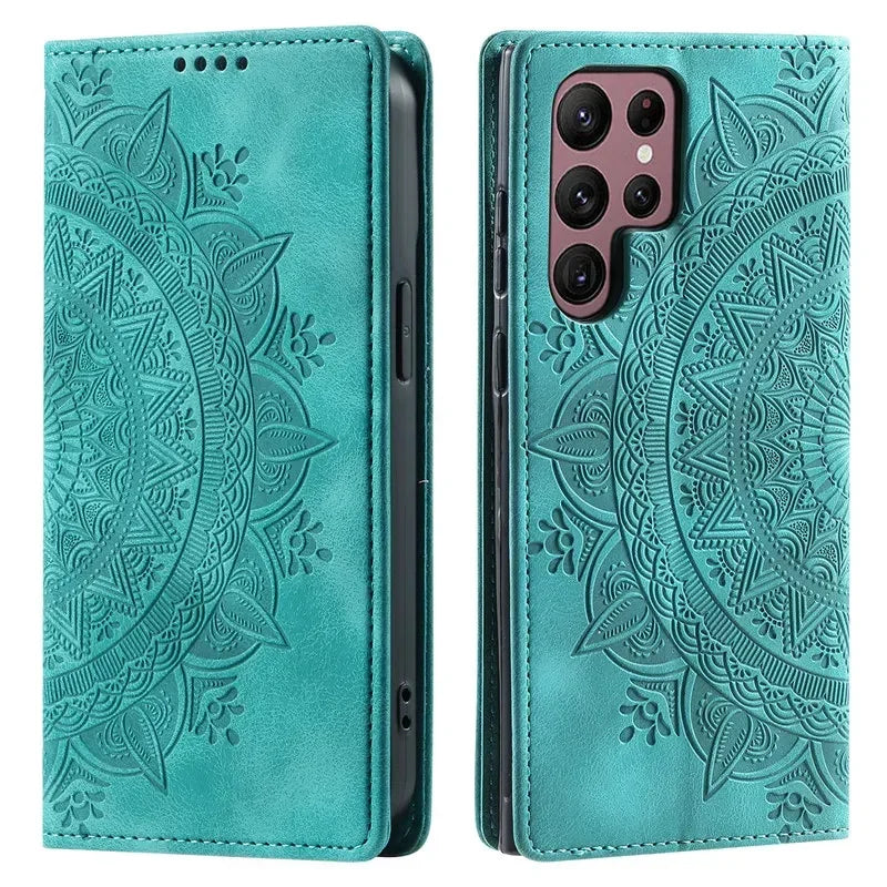 Magnetic Flip Leather Wallet Case for Samsung Galaxy