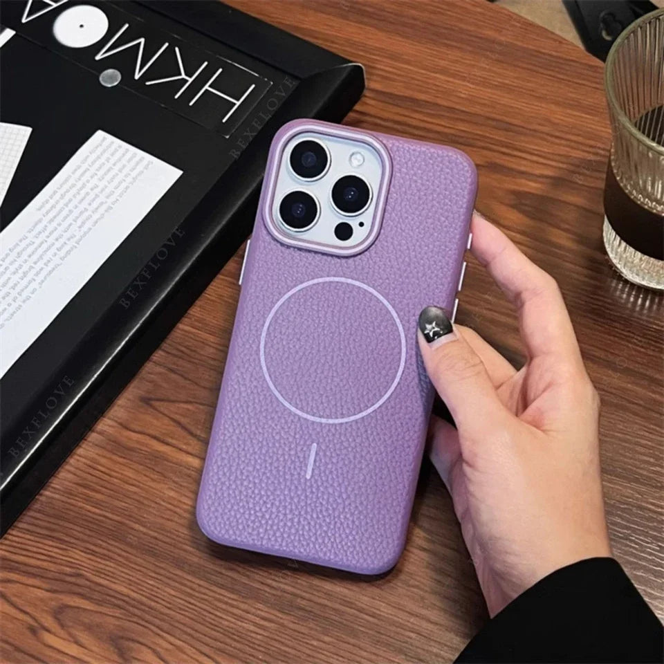 Official MagSafe Leather Texture iPhone Case Cover