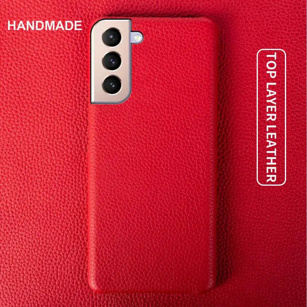 Genuine Leather Litchi Texture Phone Case for Samsung