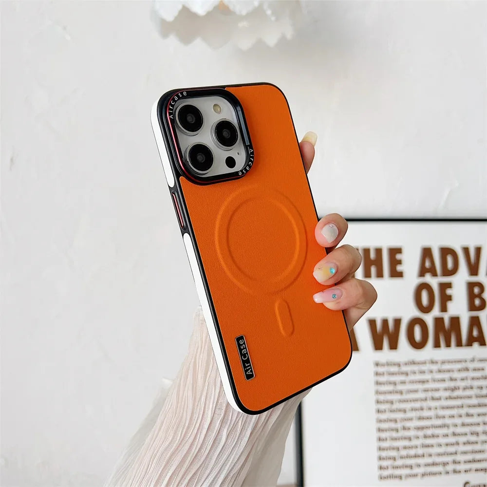 Luxury Leather MagSafe Case for iPhone - CaseifyTrend