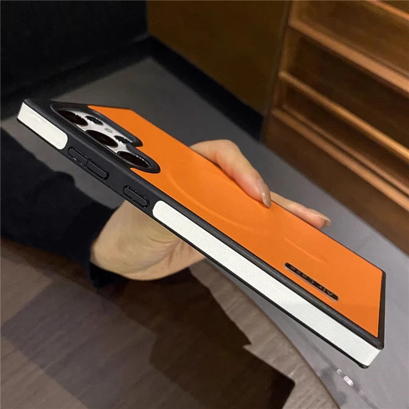 Luxury Matte Leather Magnetic Case for Samsung Galaxy