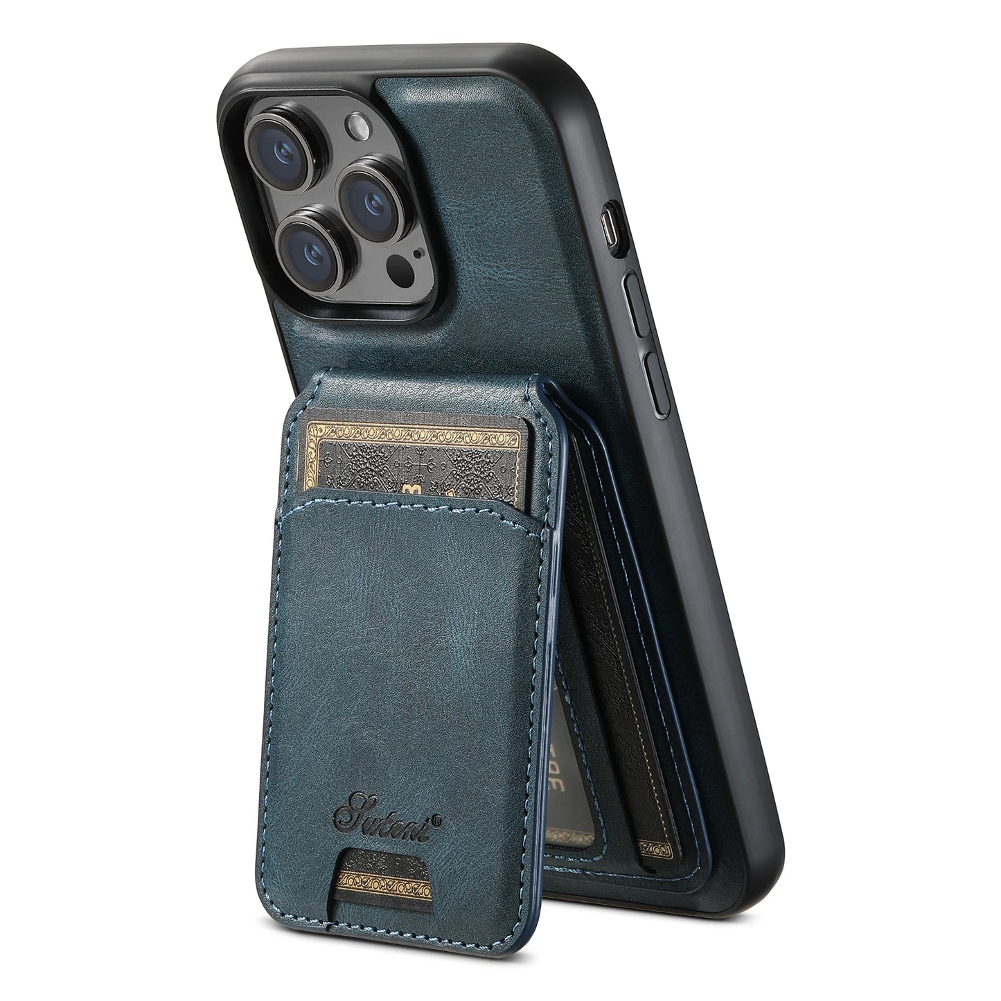 Magnetic Leather Wallet Case for iPhone - CaseifyTrend