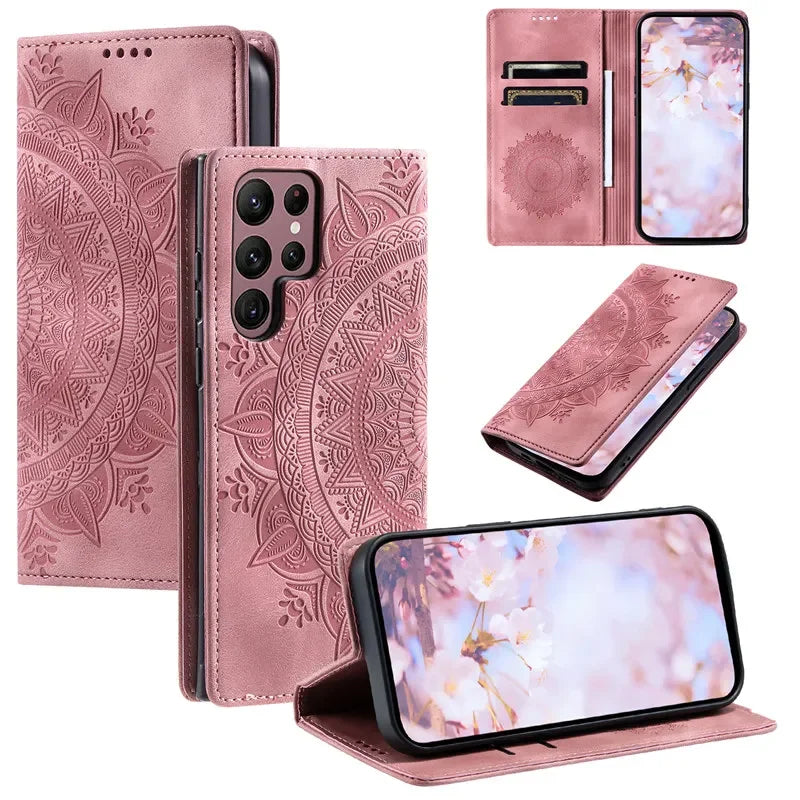 Magnetic Flip Leather Wallet Case for Samsung Galaxy