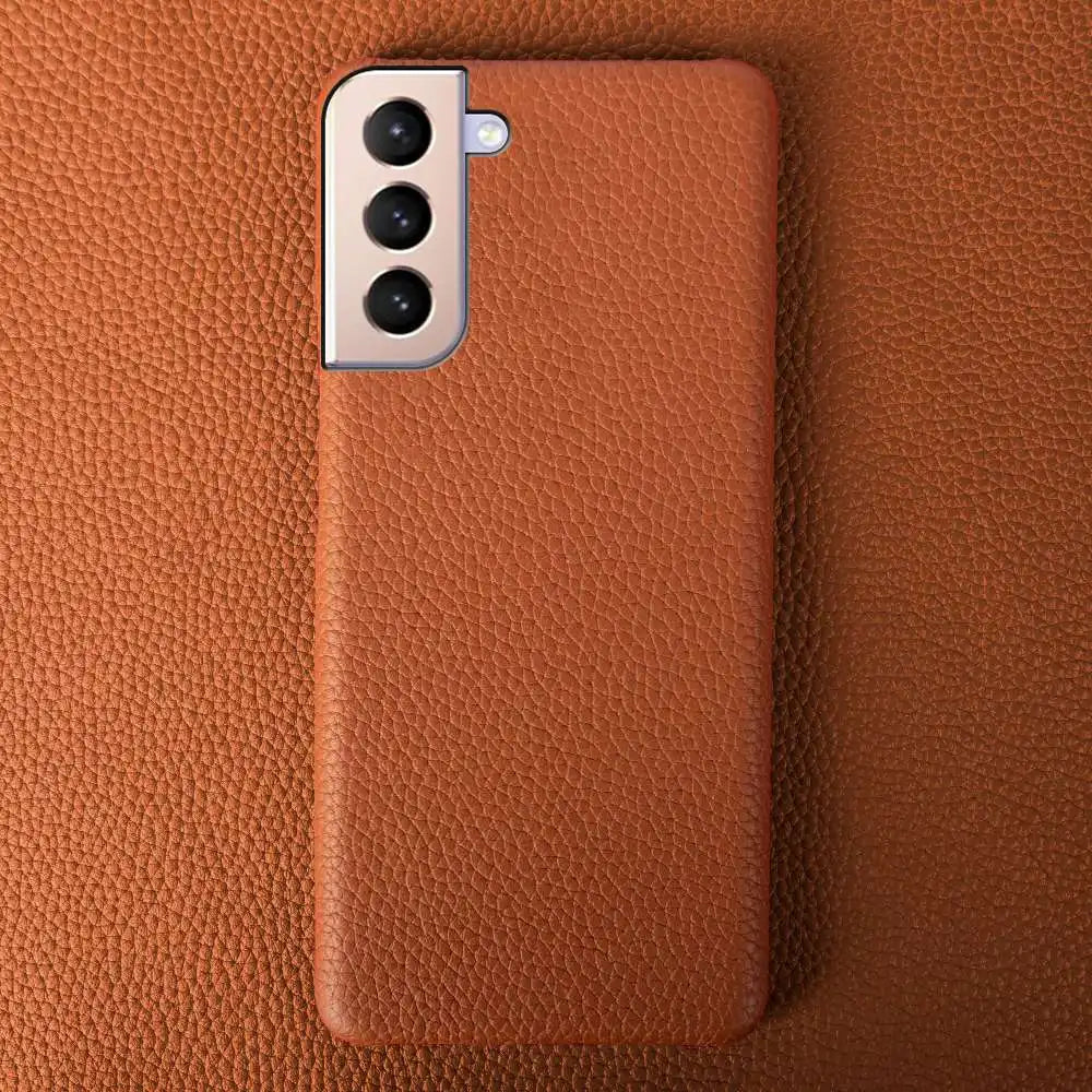 Genuine Leather Litchi Texture Phone Case for Samsung