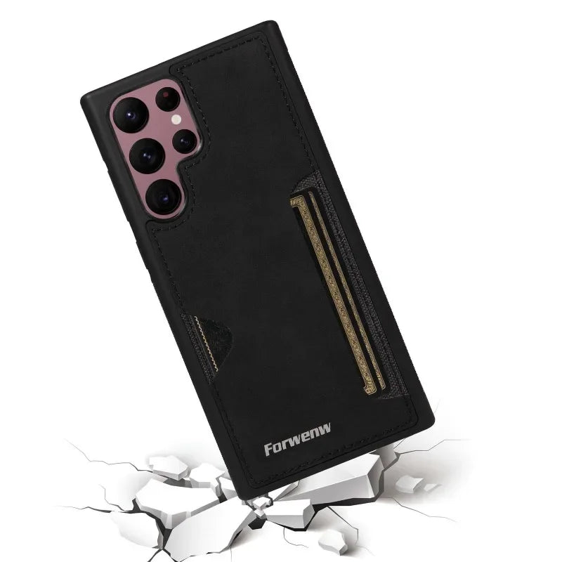 Retro Leather Card Slot Case for Samsung Galaxy Phones