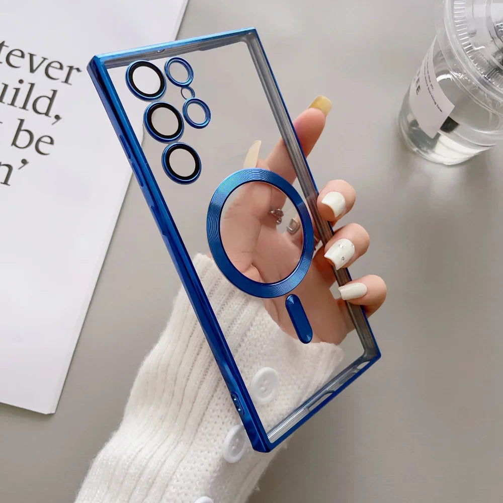Transparent Plating Magsafe Case for Samsung Galaxy