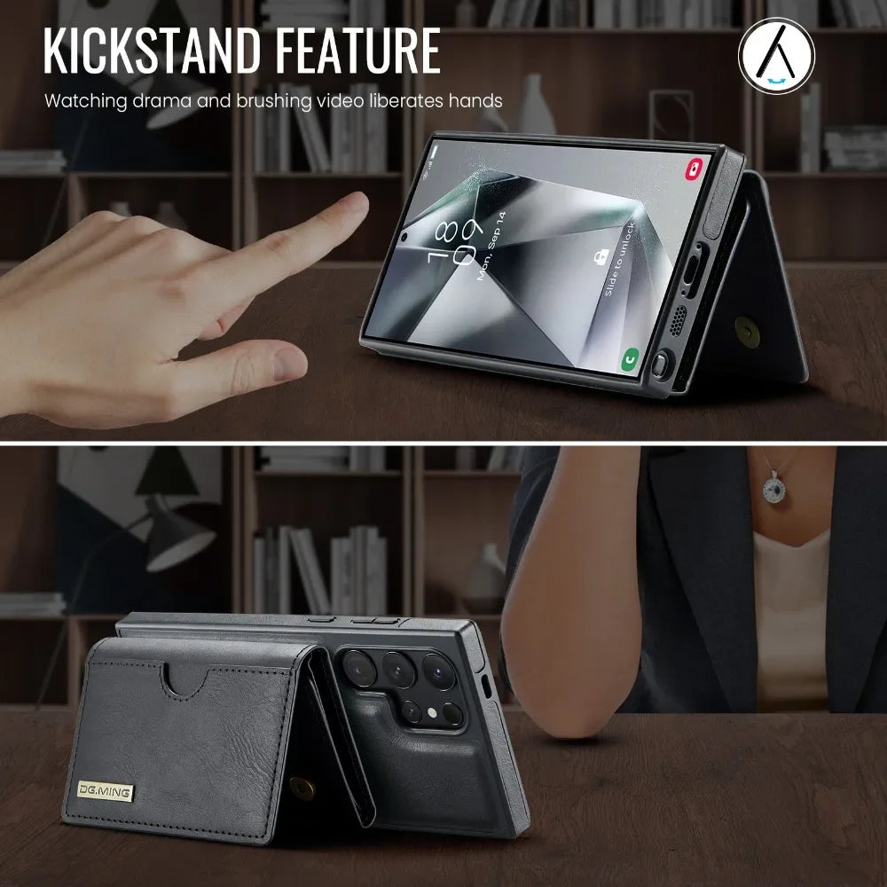 Detachable Magnetic Wallet Case with RFID for Samsung Galaxy