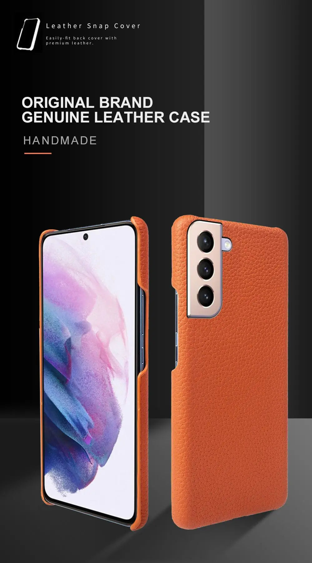 Genuine Leather Litchi Texture Phone Case for Samsung