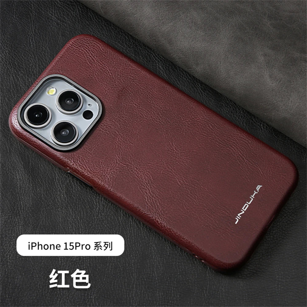 Luxury Ultra Thin Leather Magsafe Case for iPhone
