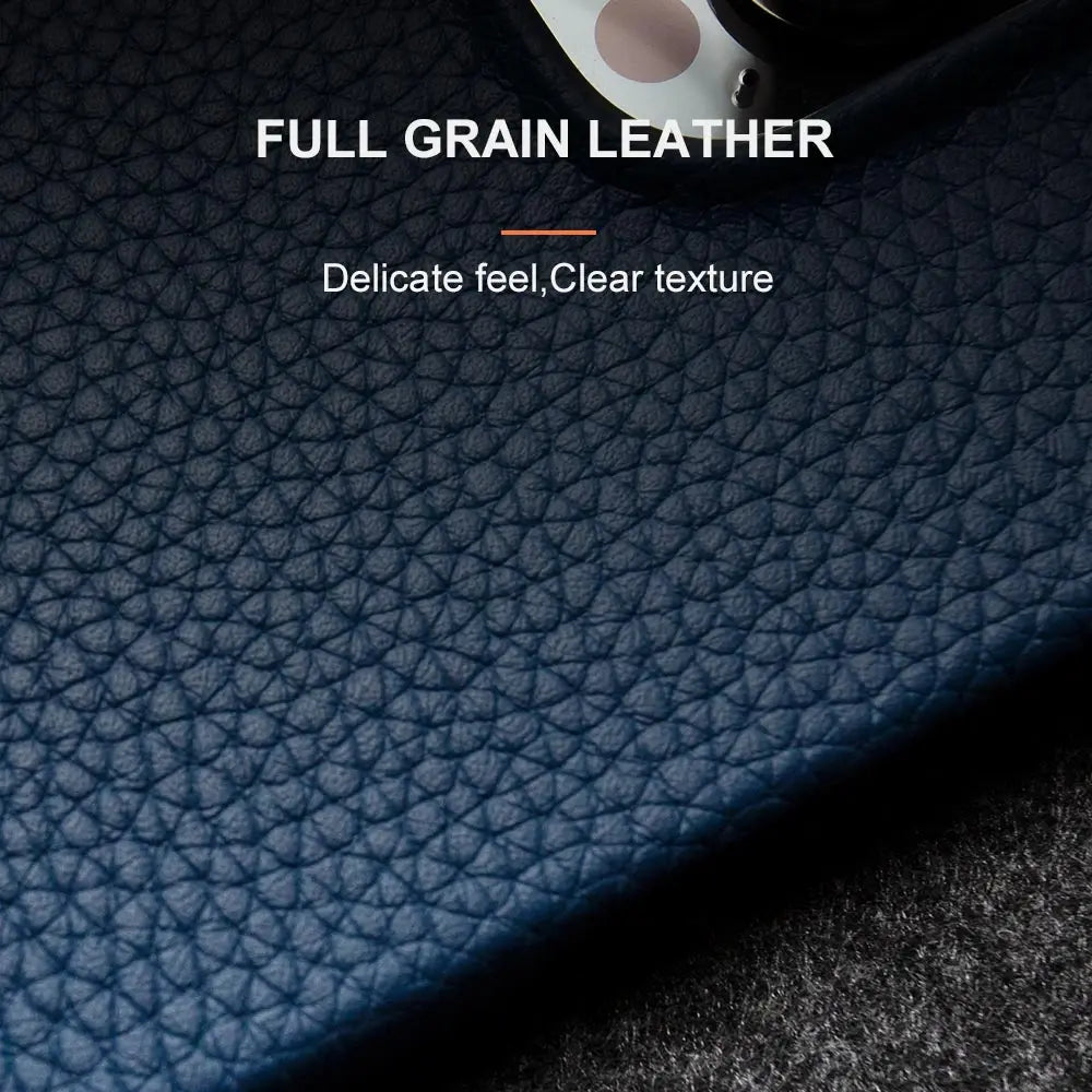 Luxury Genuine Leather Shockproof Case for iPhone