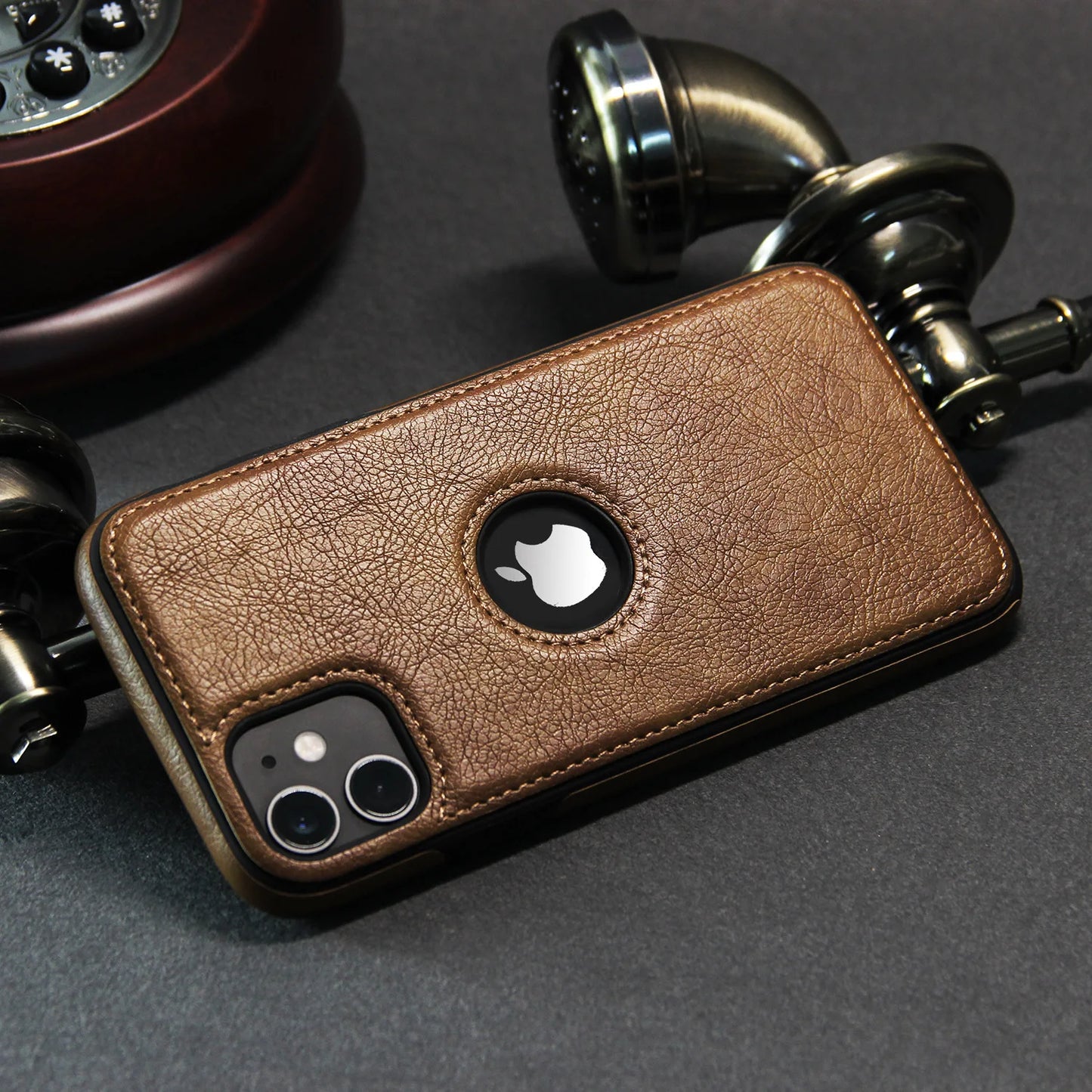 Slim Leather Shockproof Phone Case for iPhone