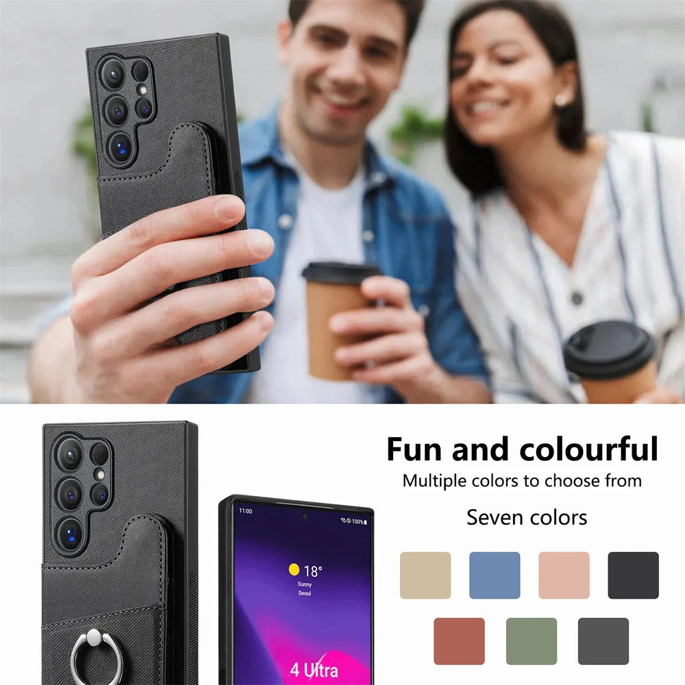 RFID-Blocking Magnetic Wallet Phone Case for Samsung