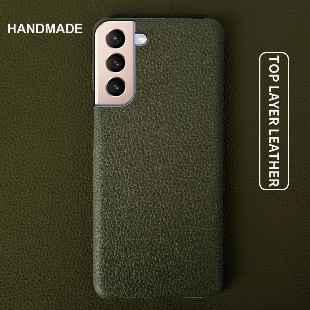 Genuine Leather Litchi Texture Phone Case for Samsung