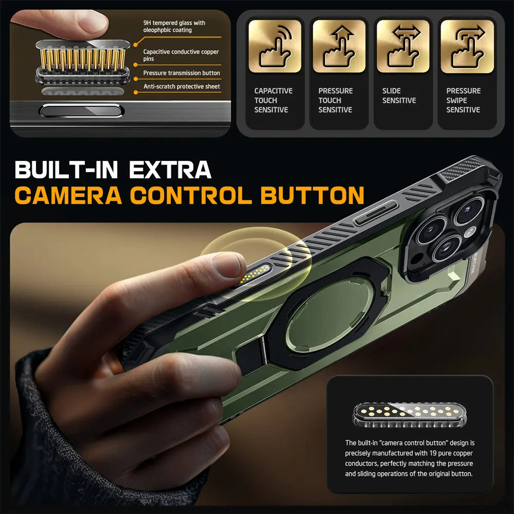 Rugged MagSafe iPhone Case with Camera Capture Button