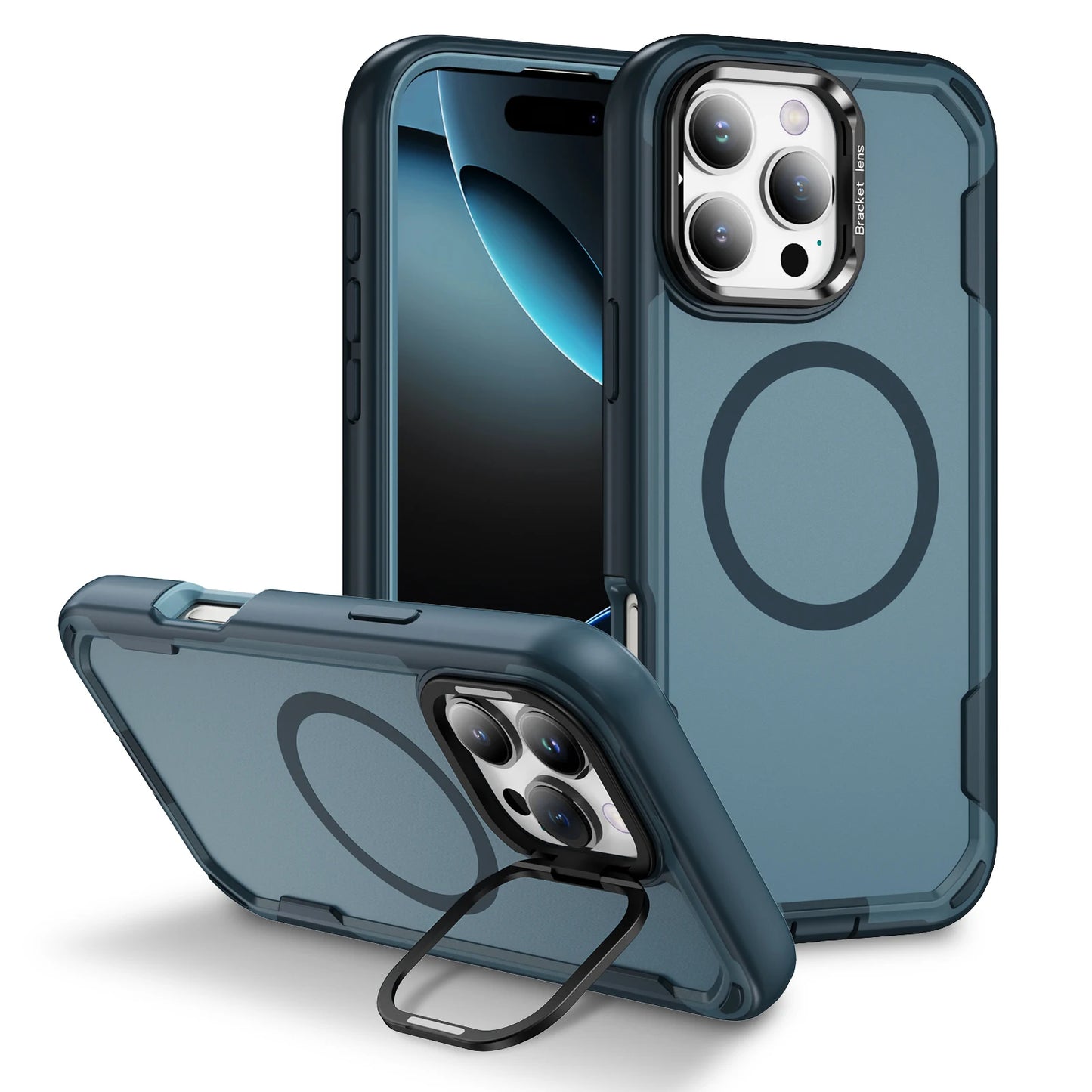 MagSafe Shockproof Leather Case for iPhone with Camera Guard