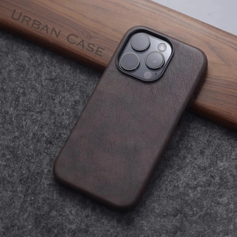 Retro Leather Magnetic Case for iPhone