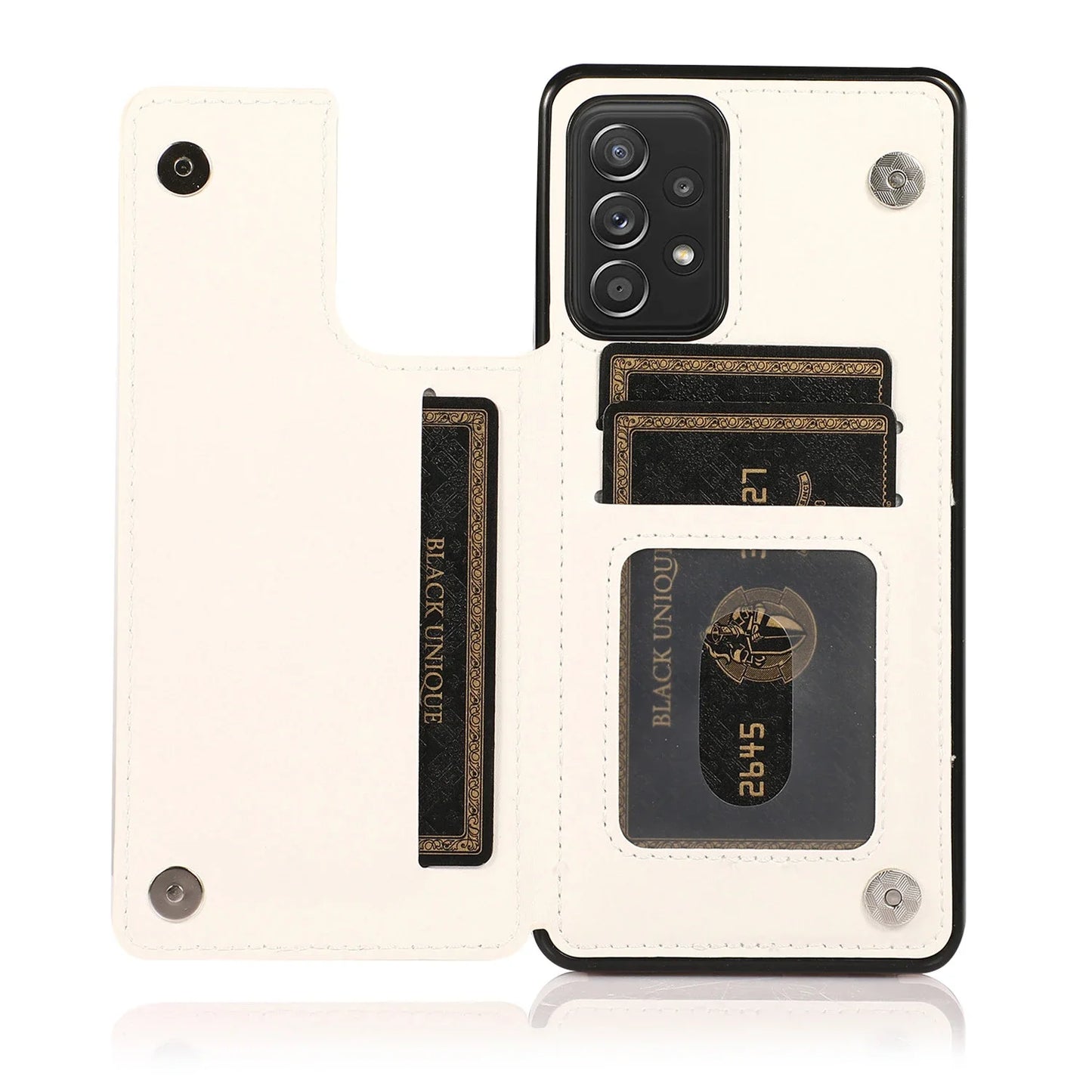Flip Leather Wallet Case with Card Holder for Samsung