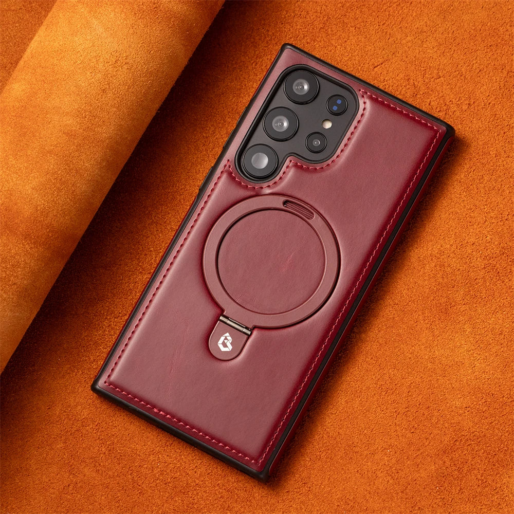 Business Retro Leather Magnetic Case for Samsung Galaxy - CaseifyTrend
