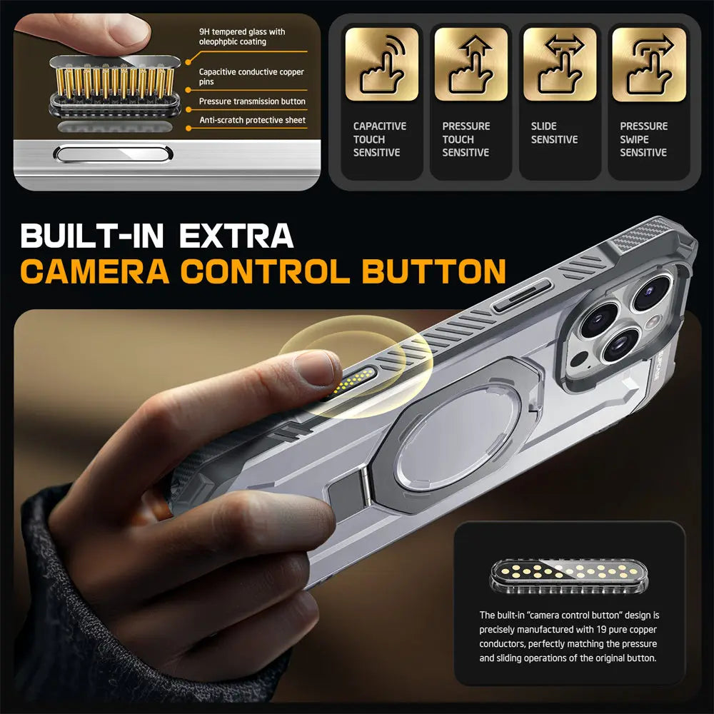 Rugged MagSafe iPhone Case with Camera Capture Button