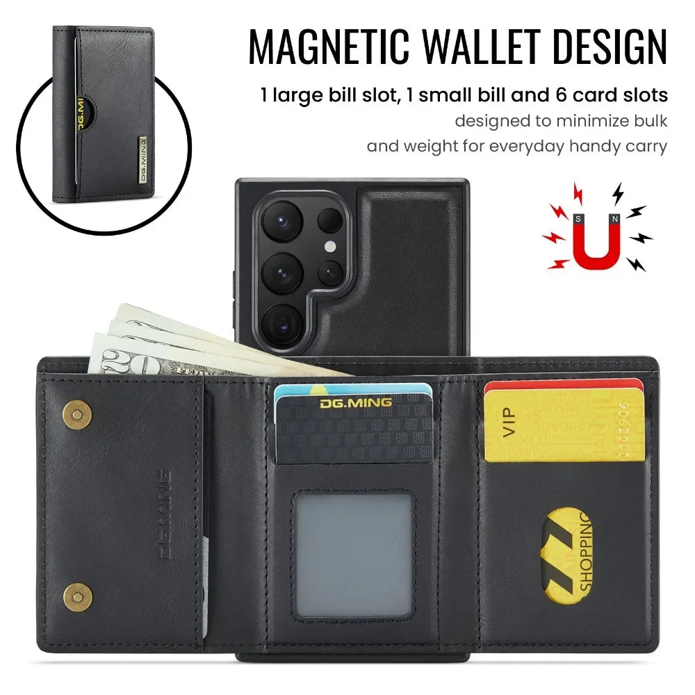 Detachable Magnetic Wallet Case with RFID for Samsung Galaxy