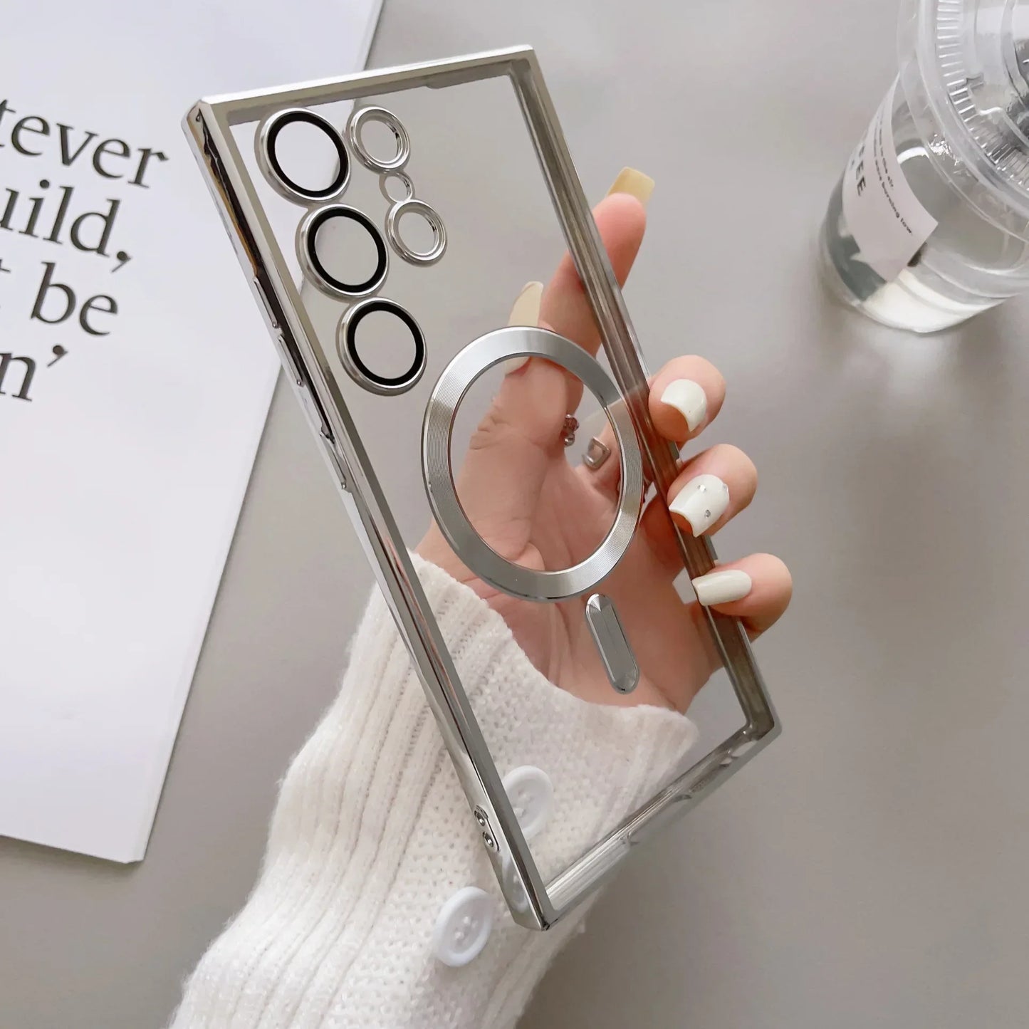 Transparent Plating Magsafe Case for Samsung Galaxy