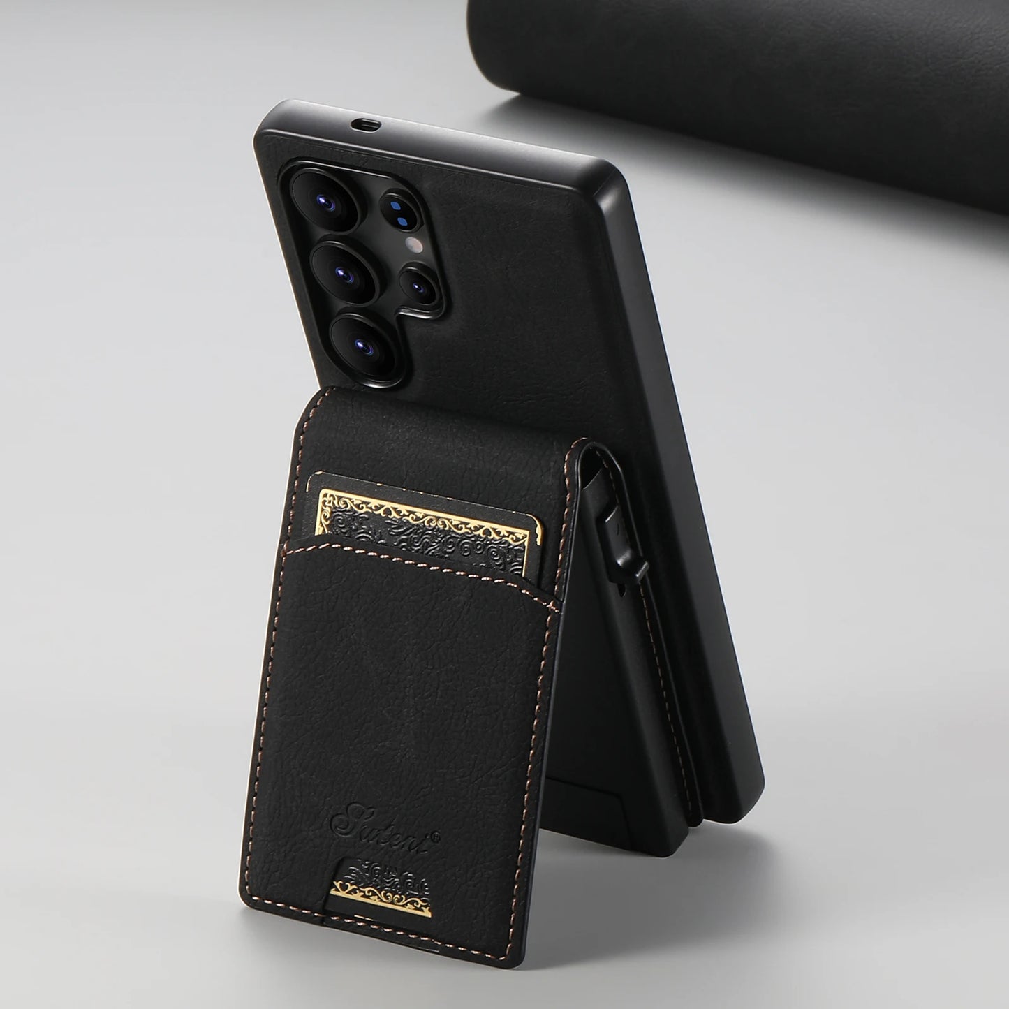 Luxury PU Leather Wallet Phone Case with Card Slot for Samsung