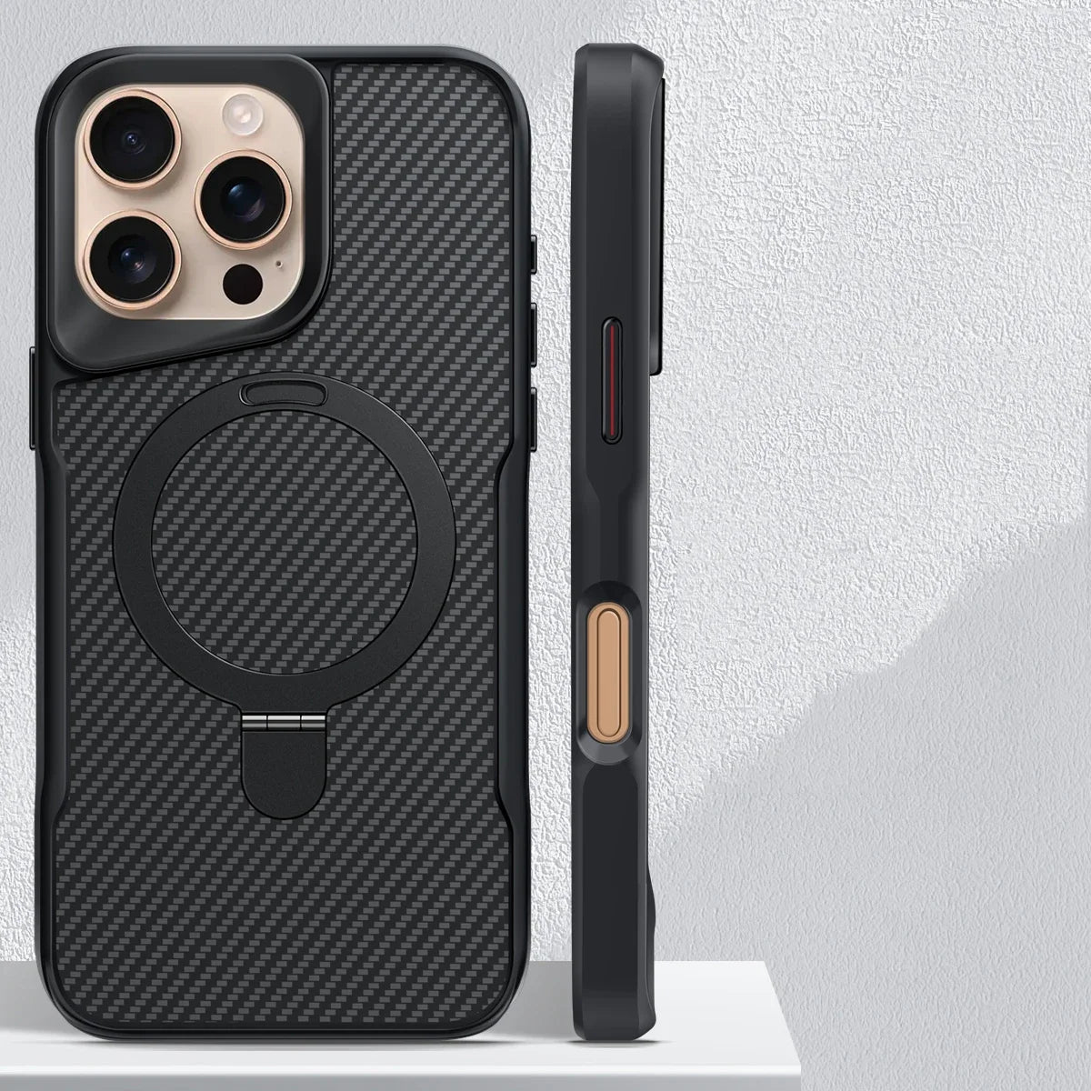 Desert Titanium MagSafe Carbon Armor iPhone Case