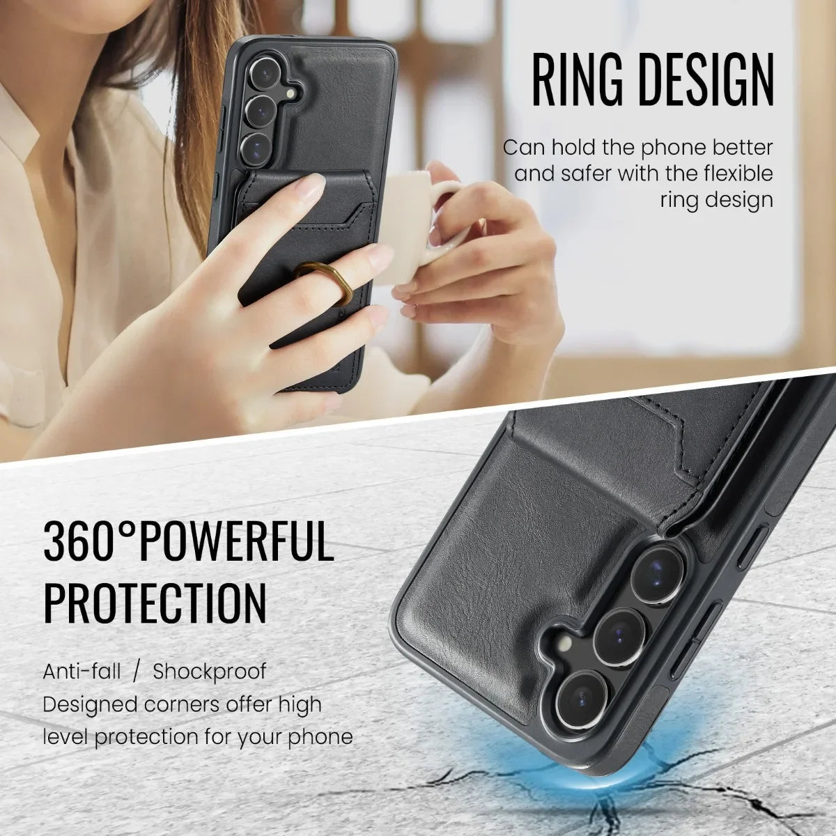 Magnetic Leather Phone Case with Card Holder for Samsung