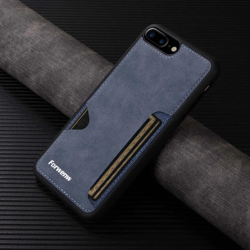 Retro Card Holder Leather Case for iPhone - CaseifyTrend