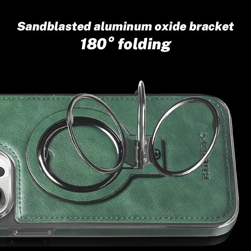 Luxury Leather MagSafe Stand Case for iPhone