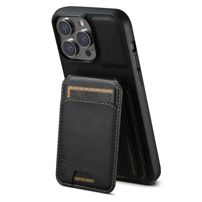 Luxury Magnetic Leather Wallet Case with Card Holder for iPhone