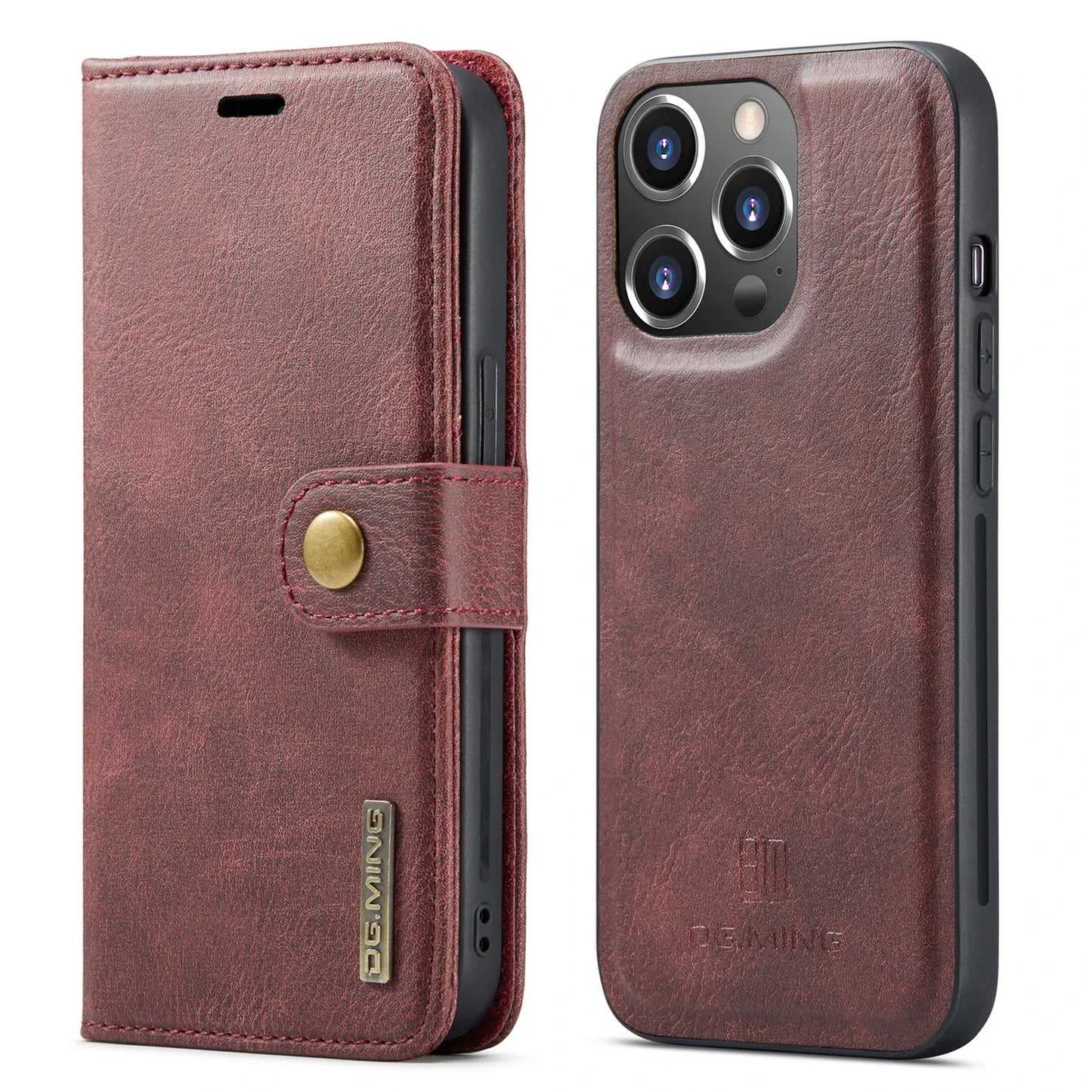 Detachable Magnetic Leather Wallet Case for iPhone - CaseifyTrend