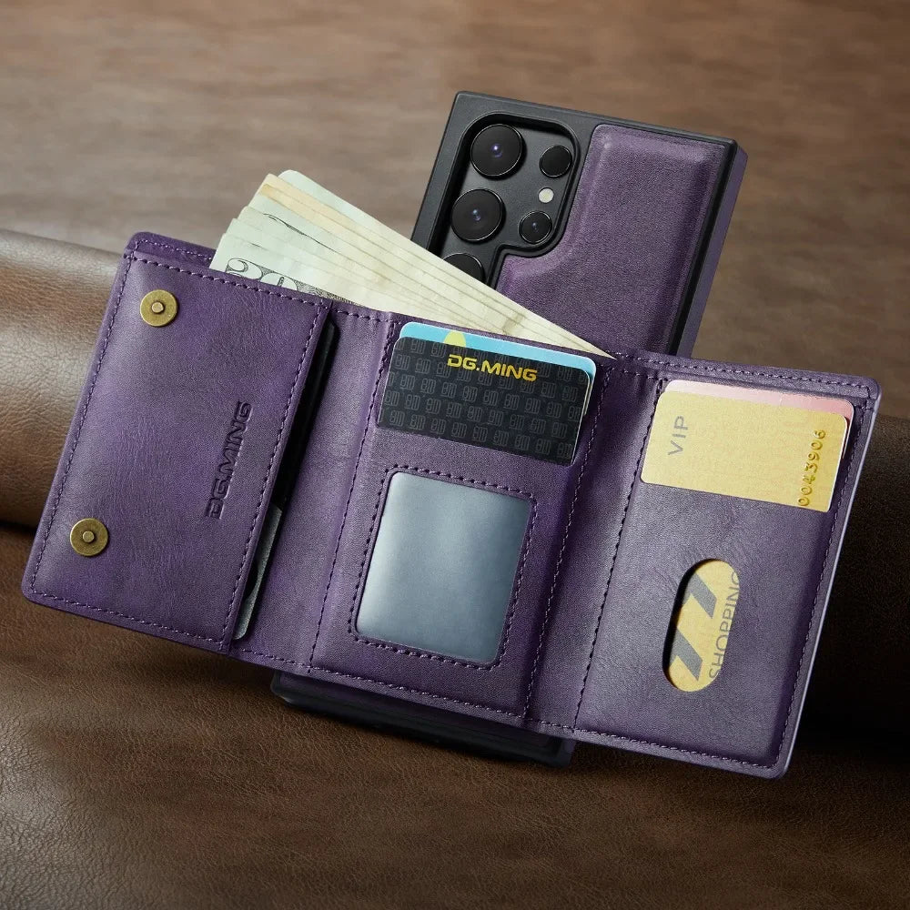 Detachable Magnetic Wallet Case with RFID for Samsung Galaxy